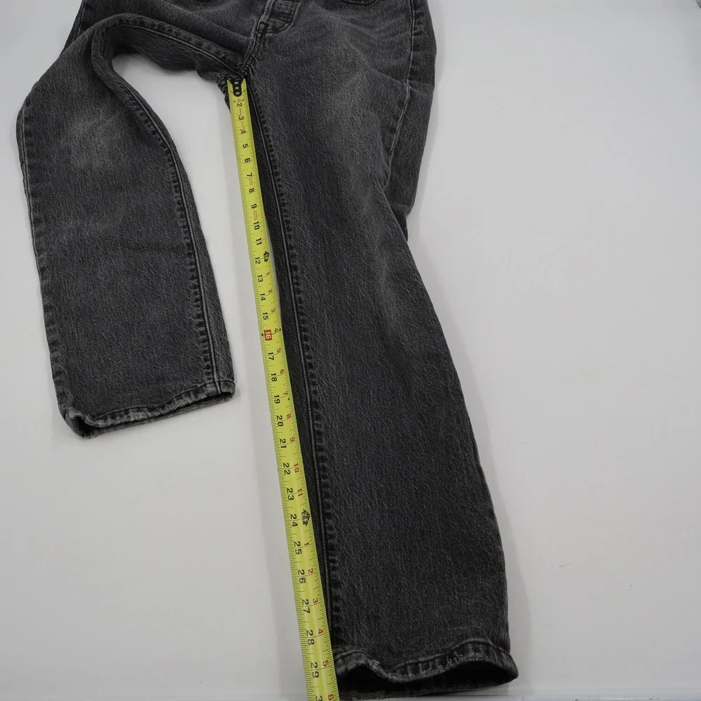 Levi's 501 Original Jeans Mens 28x32 Black Faded Straight Leg Button Fly Premium